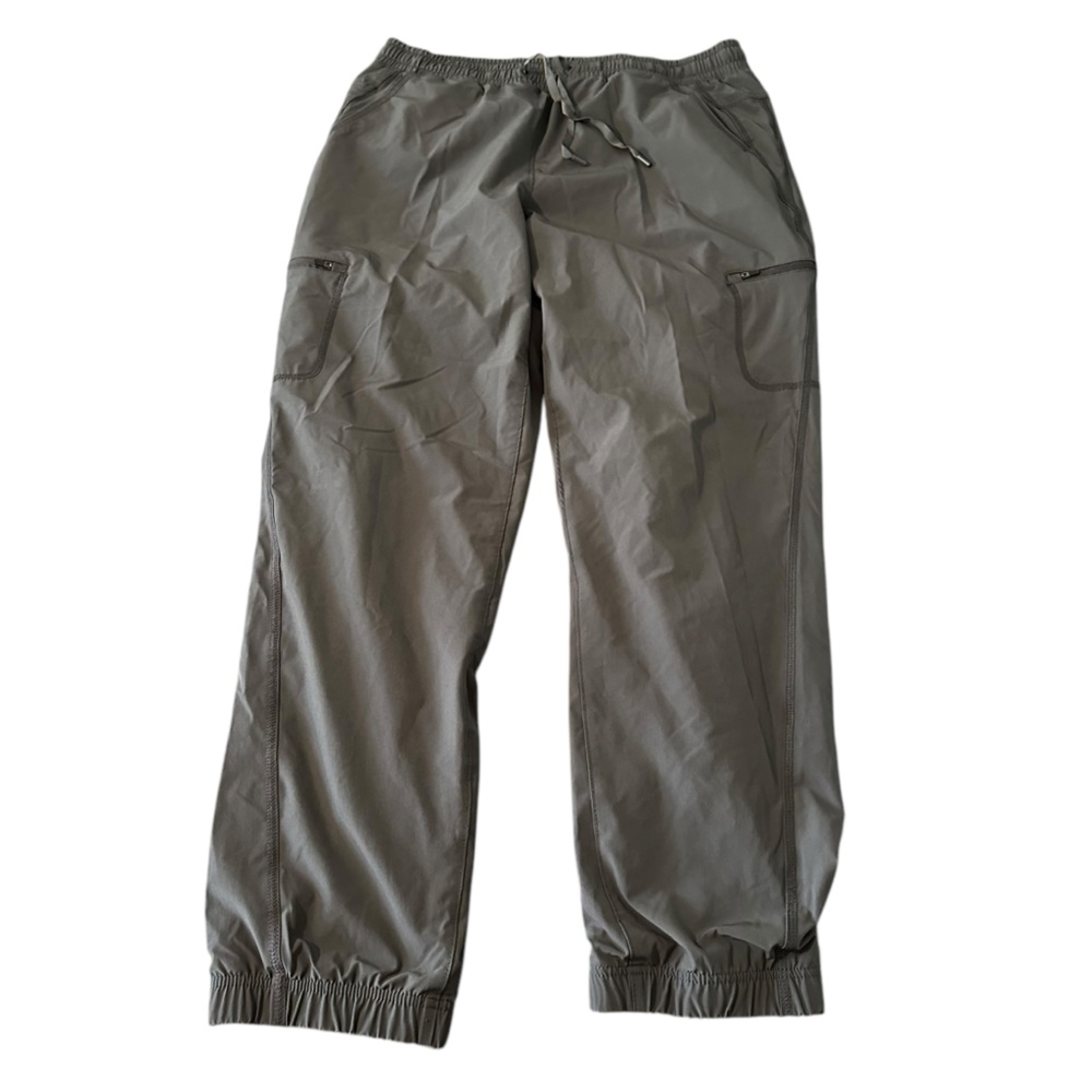 Eddie Bauer Pants Womens 14 Grey Plaid Fleece Lined Tech Cargo Pocket Hiking EUC
